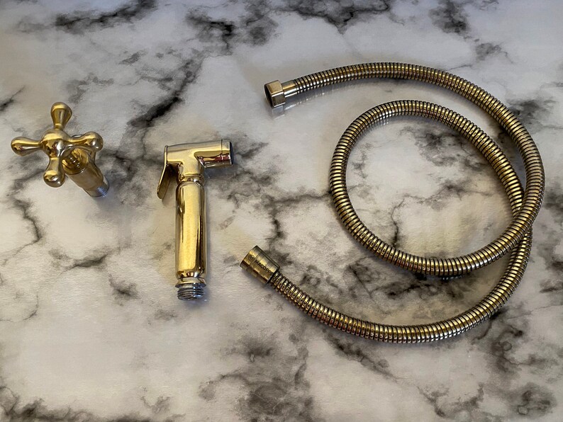 Handcrafted Brass Kitchen Hand Sprayer, Unlacquered Brass Side Sprayer, Handheld - Image 2