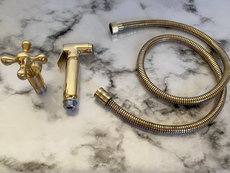 Handcrafted Brass Kitchen Hand Sprayer, Unlacquered Brass Side Sprayer, Handheld - Image 5