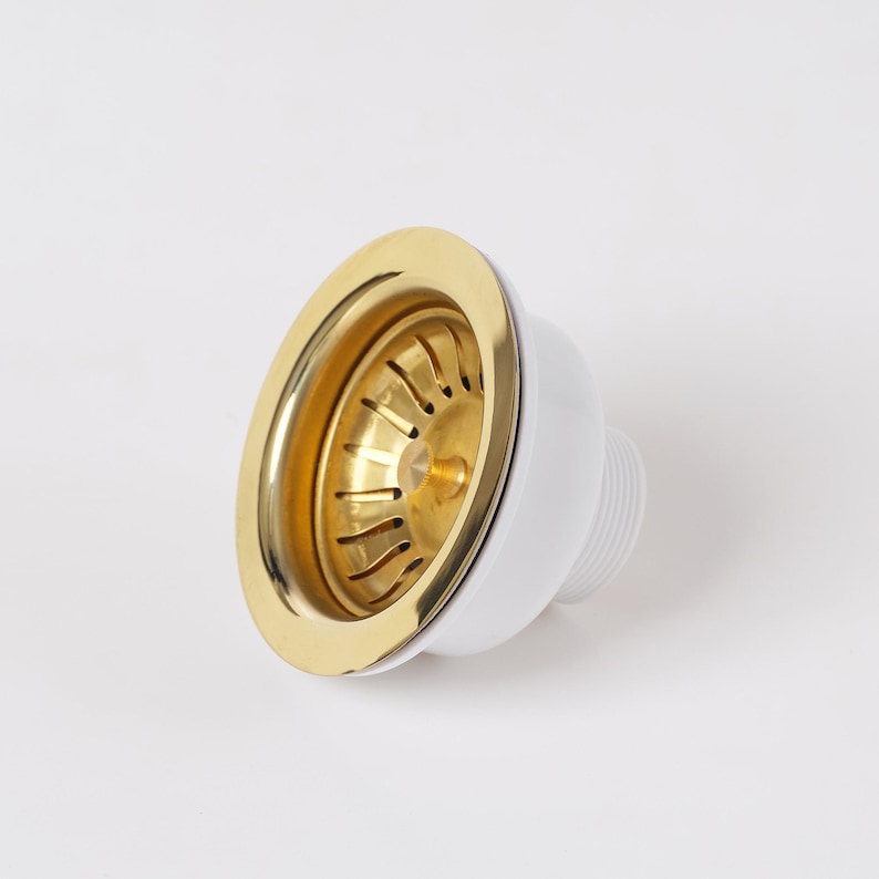 31/2" Kitchen Sink Basket Strainer Unlacquered Brass - Image 5