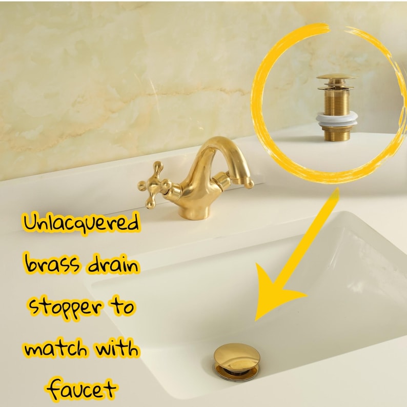 SingleHole Bathroom Faucet Unlacquered Brass - Image 8