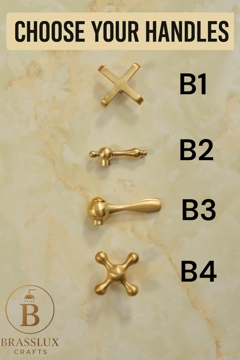 Unglazed Brass Bathroom Faucet – 3 Hole Widespread Vanity Tap - Image 13