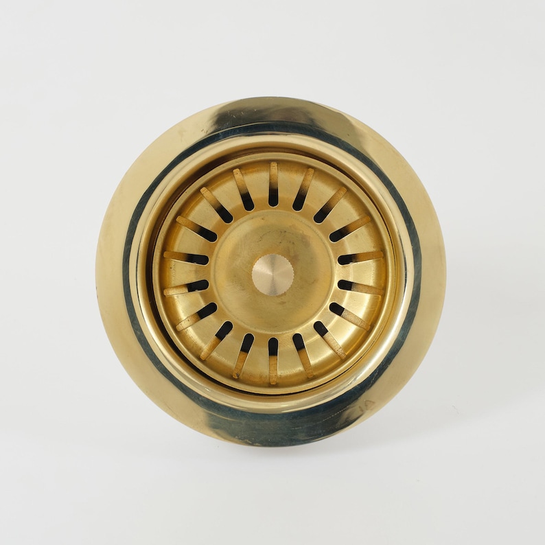 31/2" Kitchen Sink Basket Strainer Unlacquered Brass