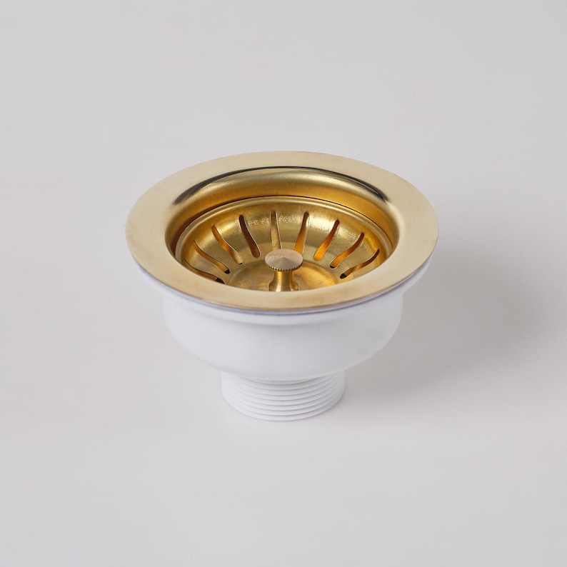 31/2" Kitchen Sink Basket Strainer Unlacquered Brass - Image 4