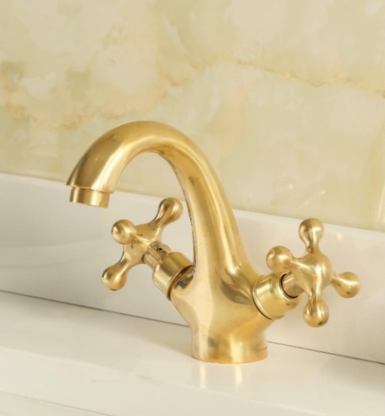 SingleHole Bathroom Faucet Unlacquered Brass - Image 3