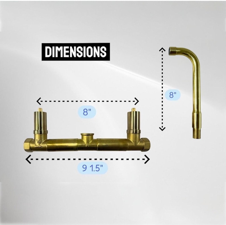 Unglazed Brass WallMount Faucet Classic Bathroom Sink Fixture - Image 5