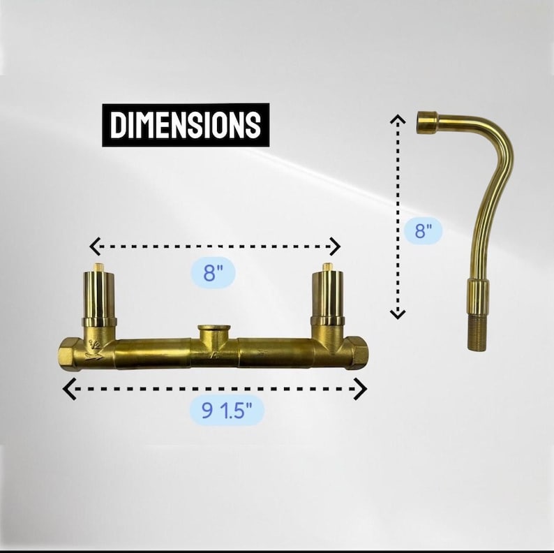 Unglazed brass bathroom faucet, Wall mount vanity faucet - Image 7
