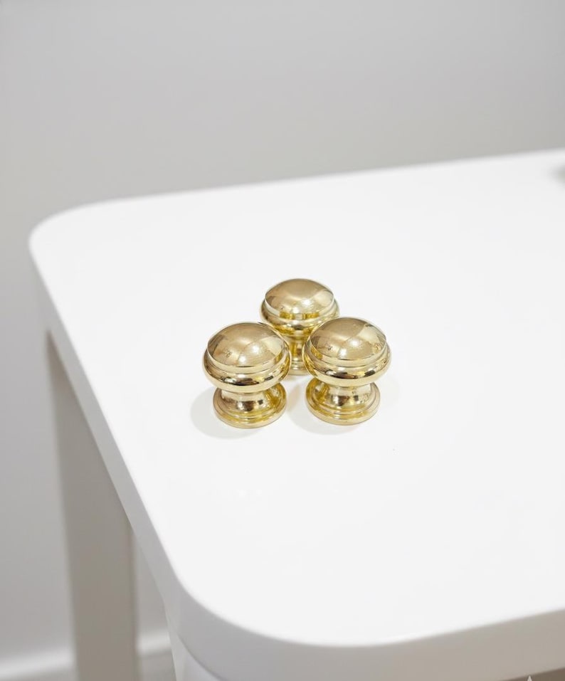 Unlacquered Solid Brass Ball Cabinet Knobs, Cabinet & Drawer Pull. - Image 4