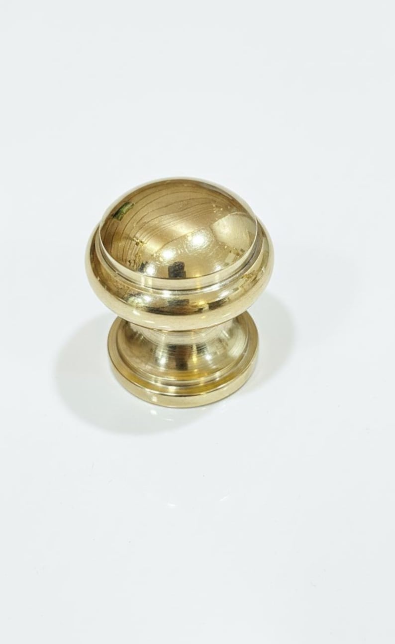 Unlacquered Solid Brass Ball Cabinet Knobs, Cabinet & Drawer Pull. - Image 2