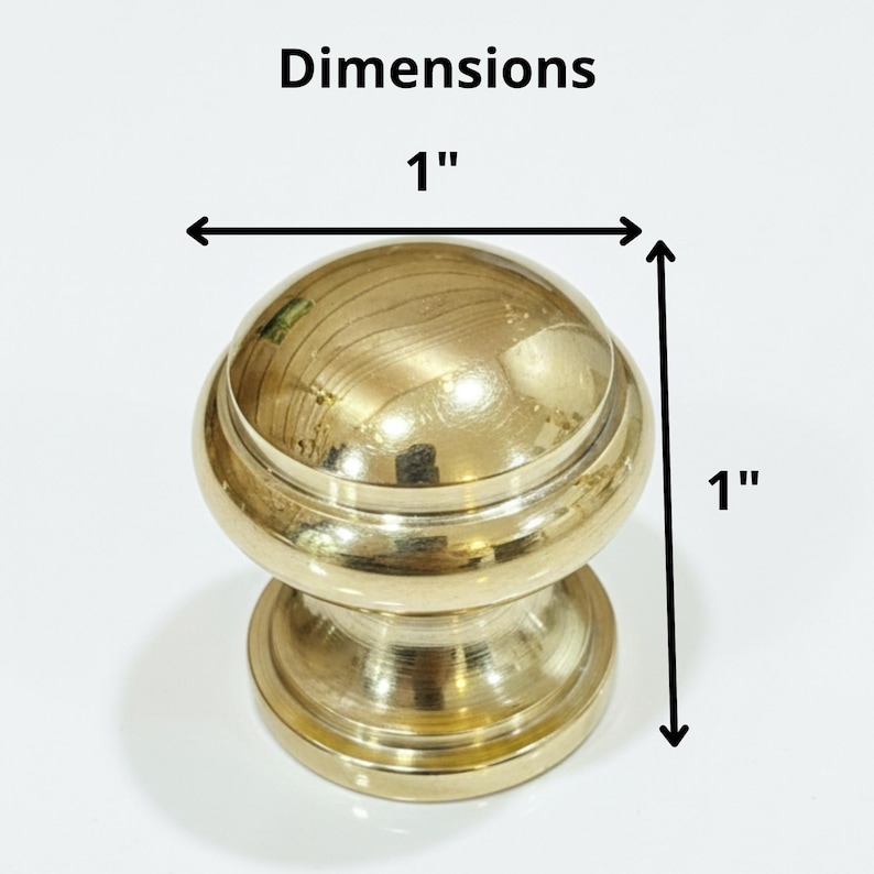 Unlacquered Solid Brass Ball Cabinet Knobs, Cabinet & Drawer Pull. - Image 5
