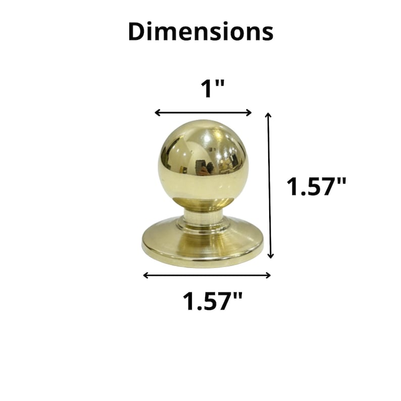 Unglazed Brass Ball Cabinet Knobs, Drawer Brass Knobs - Image 6