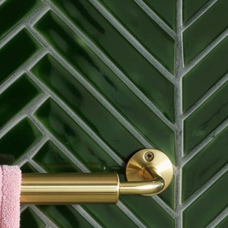 Handmade Unlacquered Brass Towel Bar, Moroccan Bathroom Decor - Image 3