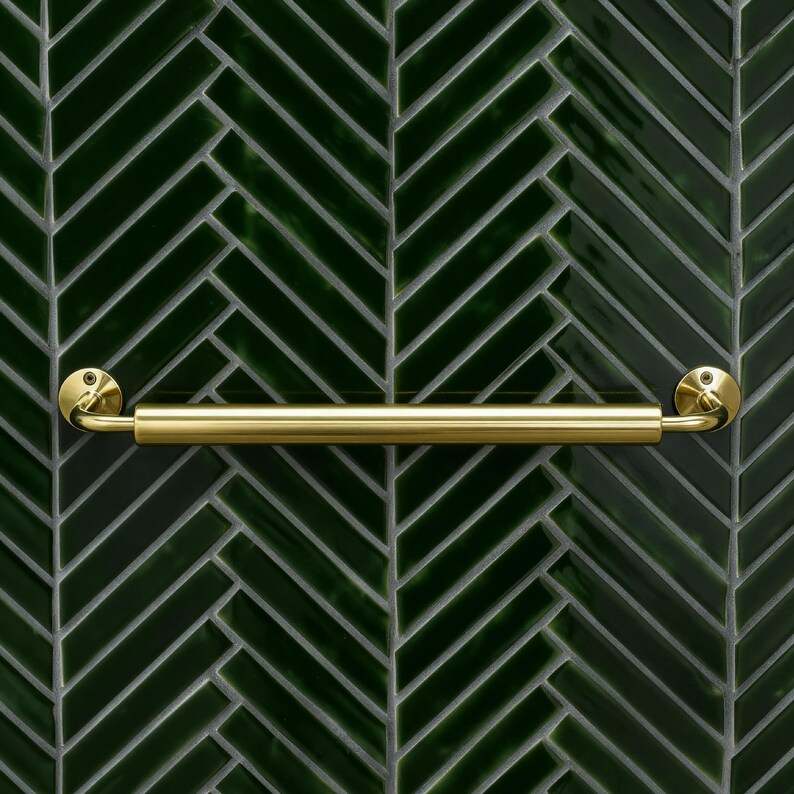Handmade Unlacquered Brass Towel Bar, Moroccan Bathroom Decor - Image 2