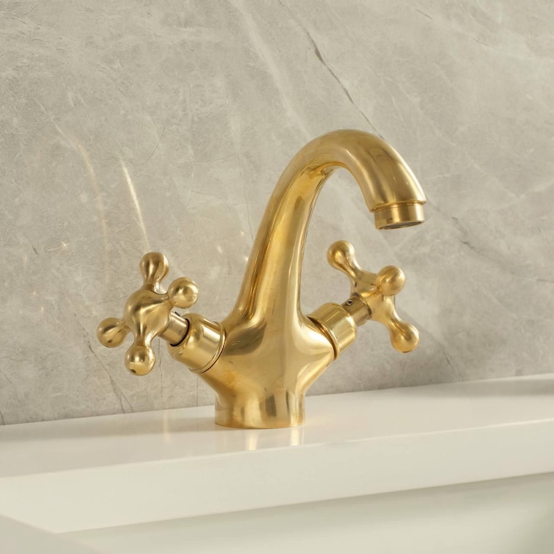 SingleHole Bathroom Faucet Unlacquered Brass - Image 7