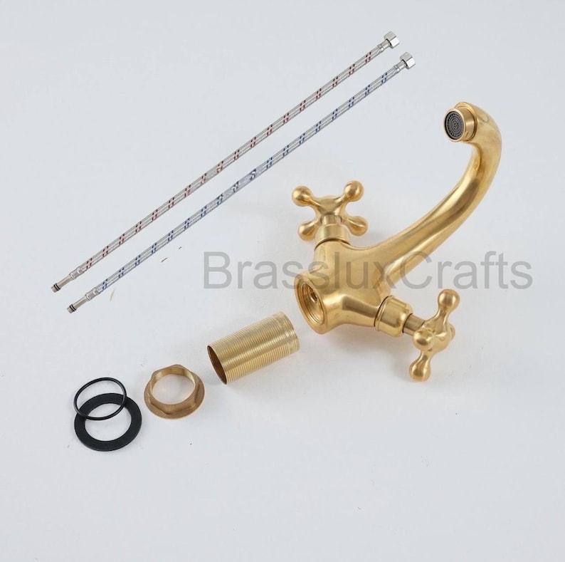 SingleHole Bathroom Faucet Unlacquered Brass - Image 10