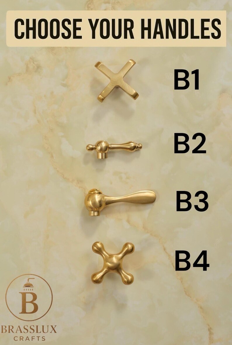 Unglazed Brass WallMount Faucet Classic Bathroom Sink Fixture - Image 8