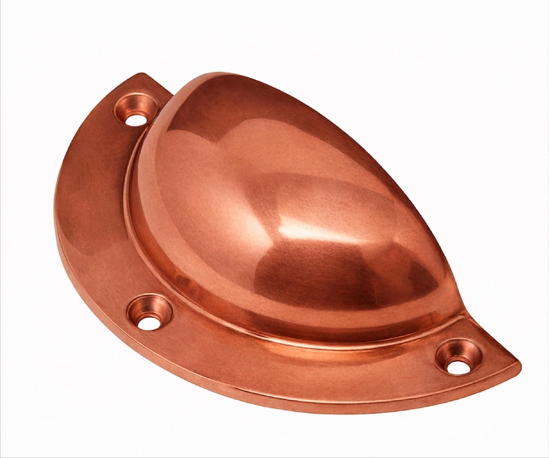 Brass Cup Pull Handles Farmhouse, Vintage Cabinet Hardware - Image 5