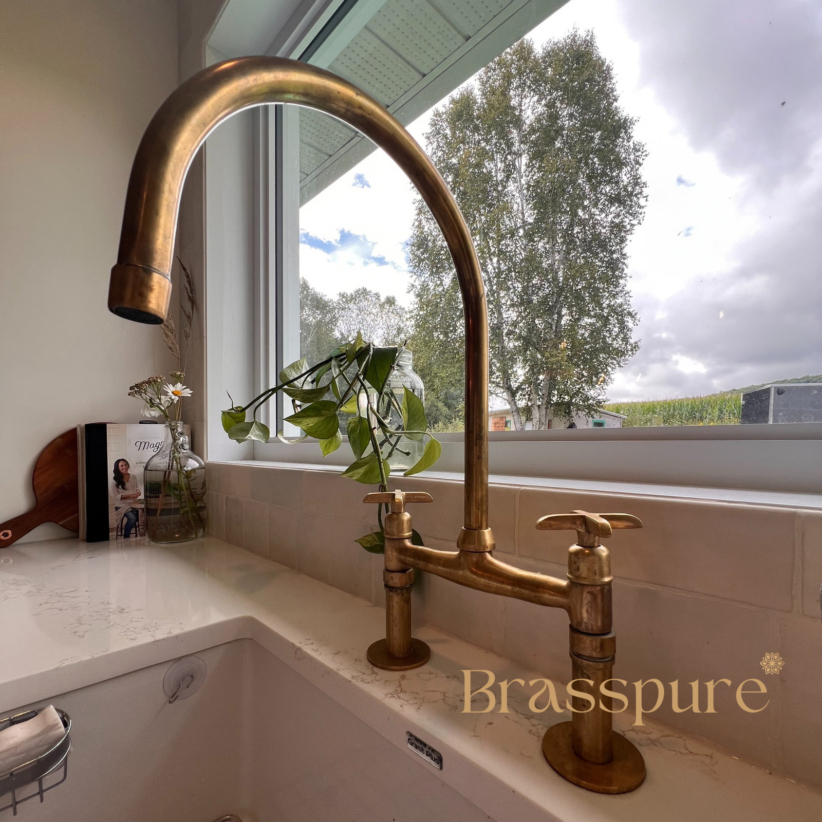 Unlacquered Brass Bridge Faucet - Image 3