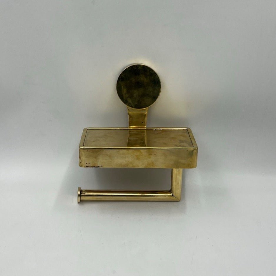Brass Toilet Paper Holder With Shelf - Image 3