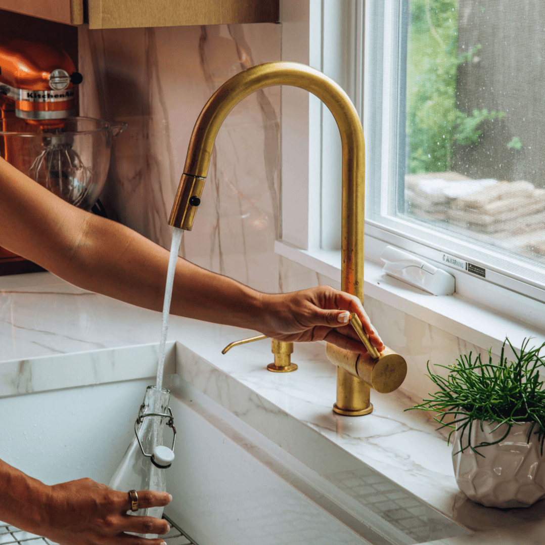 Brass Pull Down Kitchen Faucet - Image 4