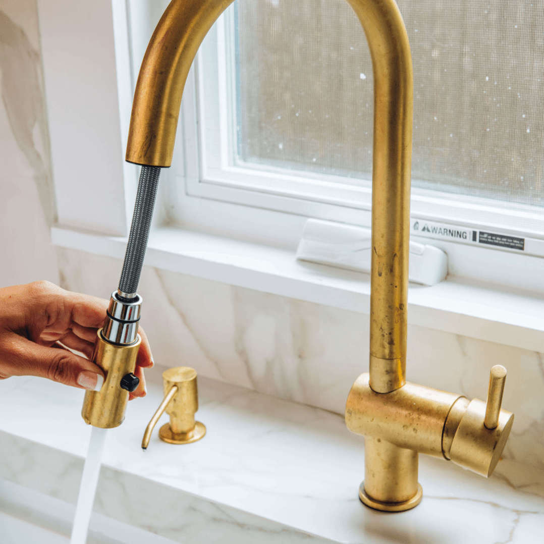 Brass Pull Down Kitchen Faucet - Image 3