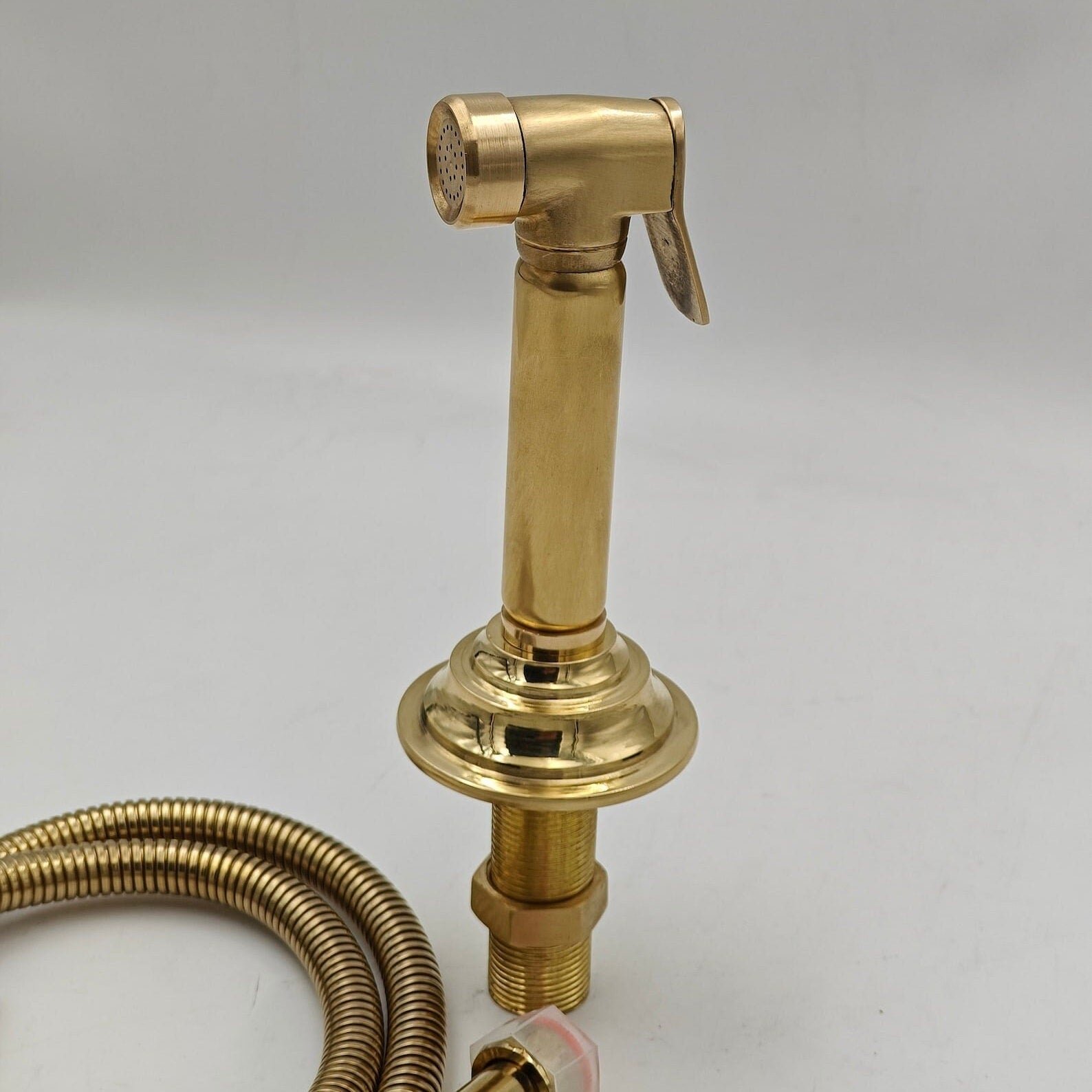 Unlacquered Brass Ball Center Kitchen Faucet - Image 3