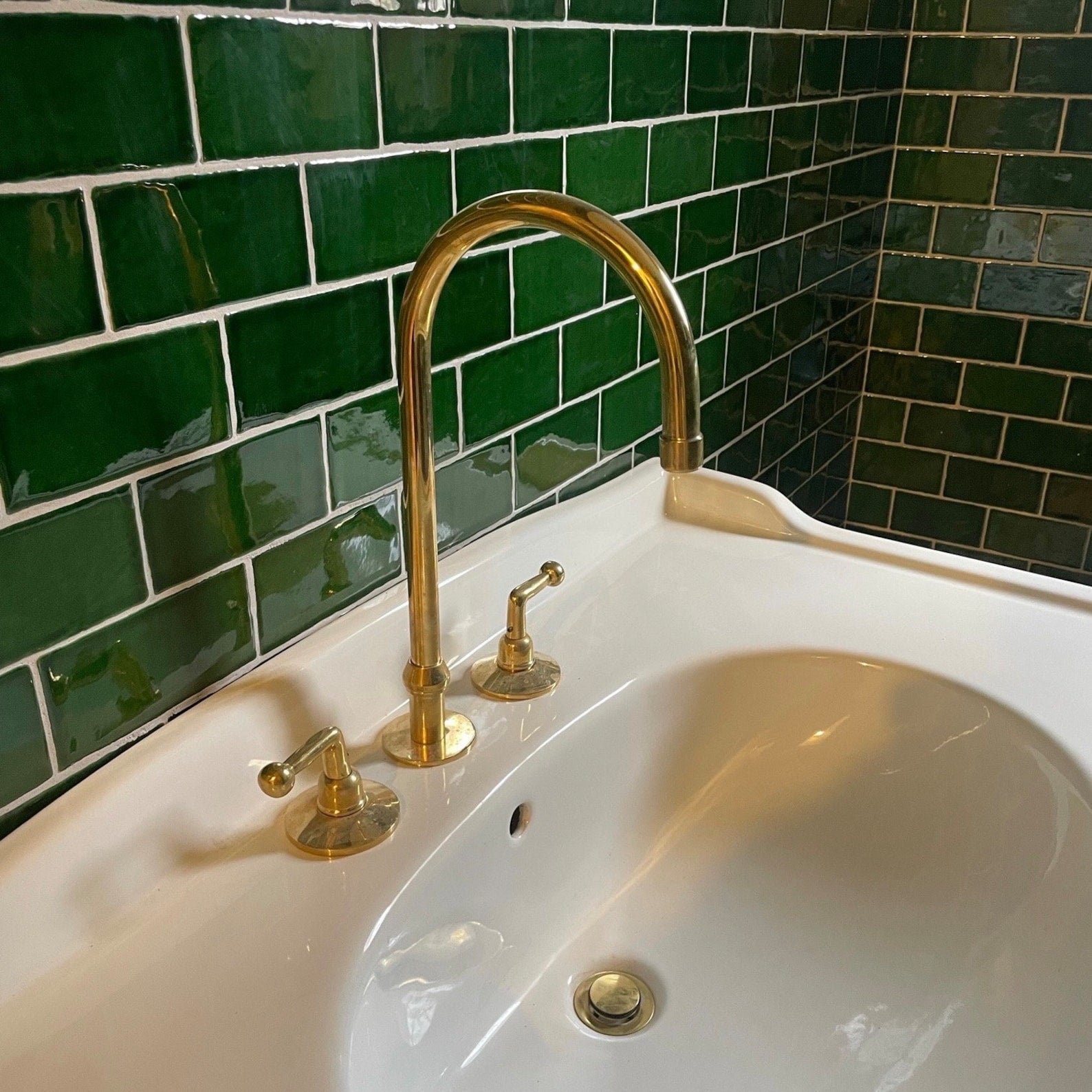 Unlacquered Brass Bathroom Sink faucet - Image 2
