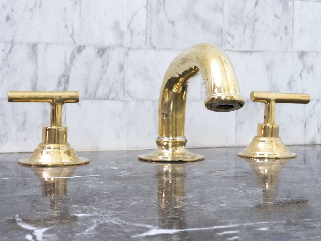 Unlacquered Brass Deck Mounted Sink Faucet - Image 2