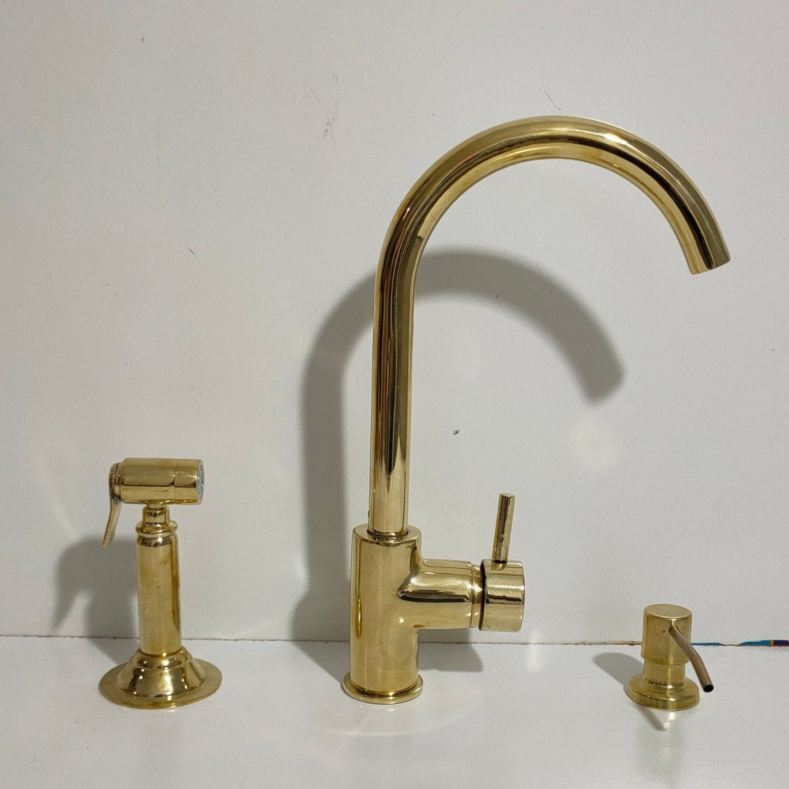 Unlacquered Brass Single Hole Kitchen Faucet - Image 3